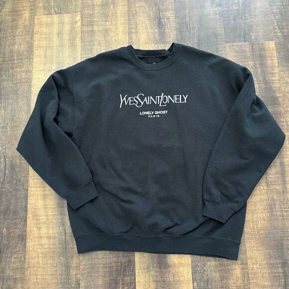 Yves Saint Lonely Ghost Ghost Unisex Crewneck Sweatshirt Size X-large - Picture 7 of 7
